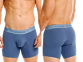 Unico Classic Boxer Briefs in Teal, front and back view.