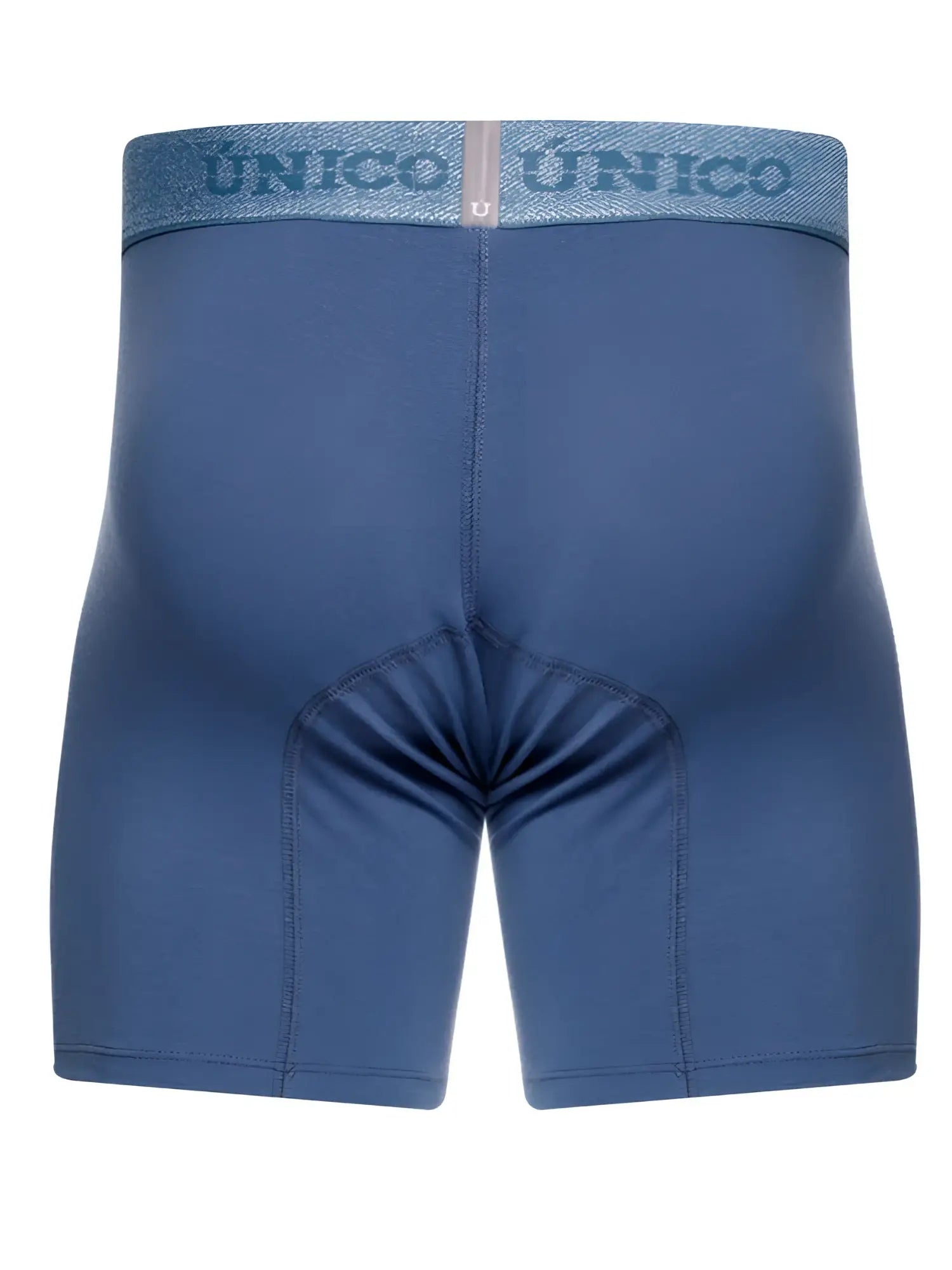 Unico Classic Boxer Briefs in Teal: back view of the underwear on a white background.