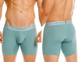 Unico Ceramic boxer briefs in green: front and back views.