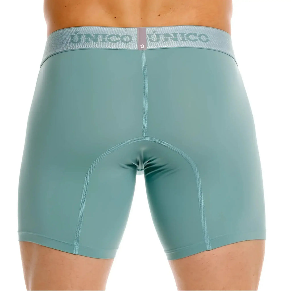 Unico Ceramic boxer briefs in green, back view showcasing the fit and elastic waistband.