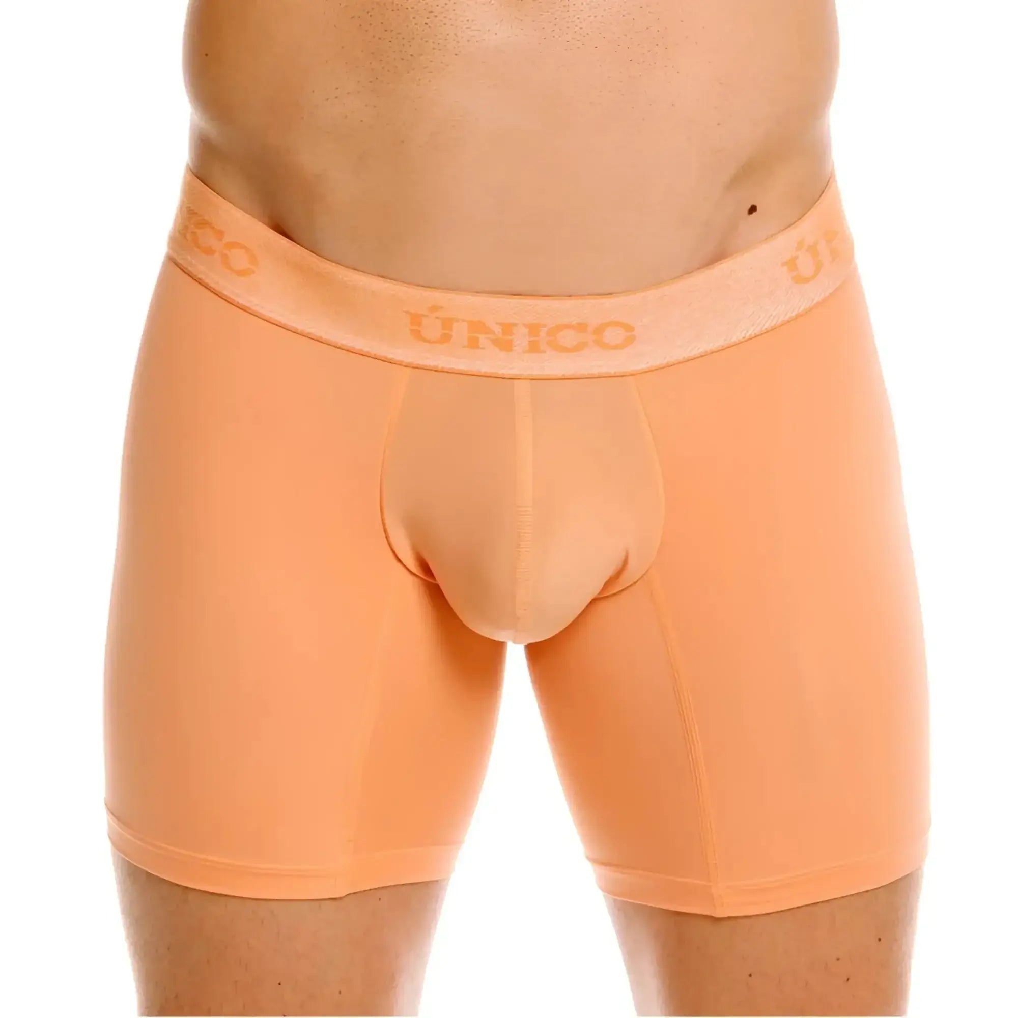Front view of Unico Classic Boxer Briefs in apricot.