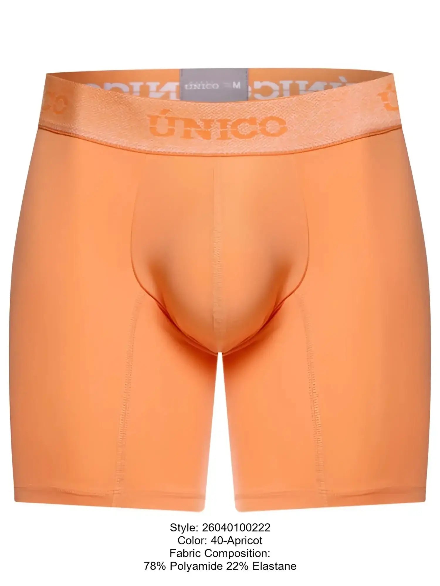 Front view of Unico 26040100222 Classic Boxer Briefs in apricot.