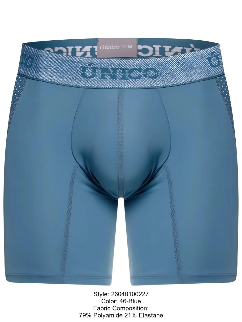 Front view of Unico 26040100227 Classic Boxer Briefs in blue.