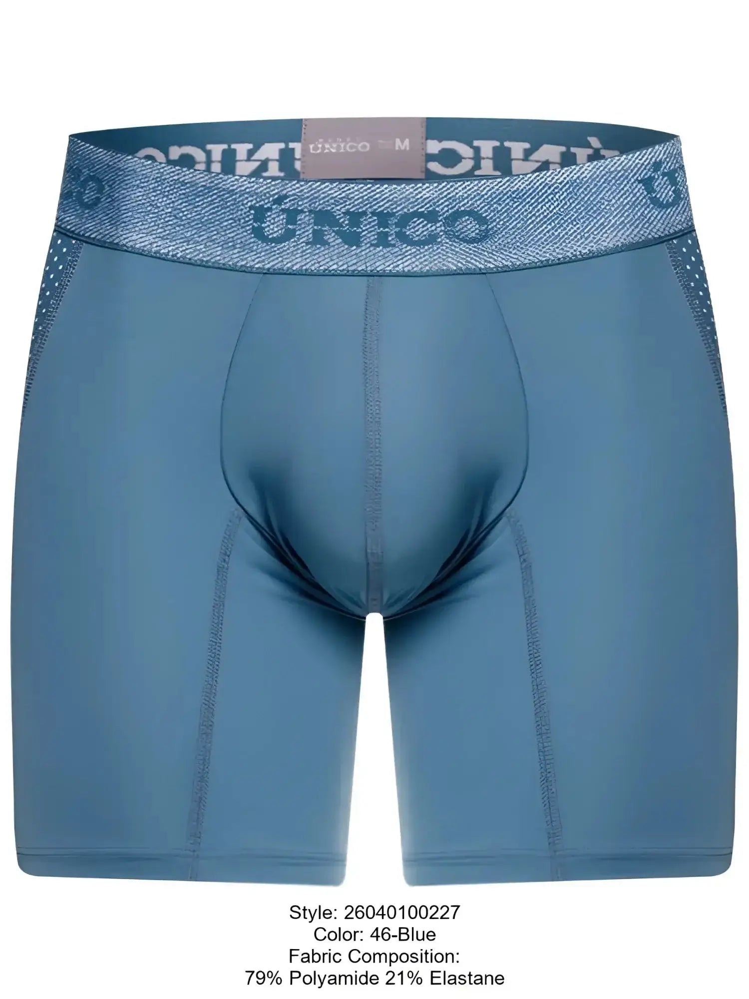 Front view of Unico 26040100227 Classic Boxer Briefs in blue.