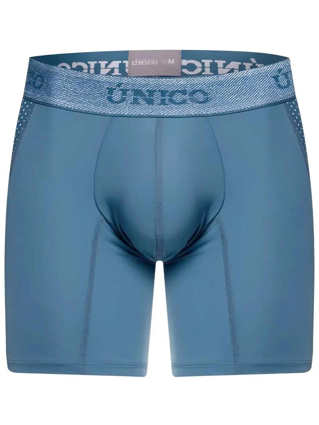Front view of Unico Classic Boxer Briefs in blue color.