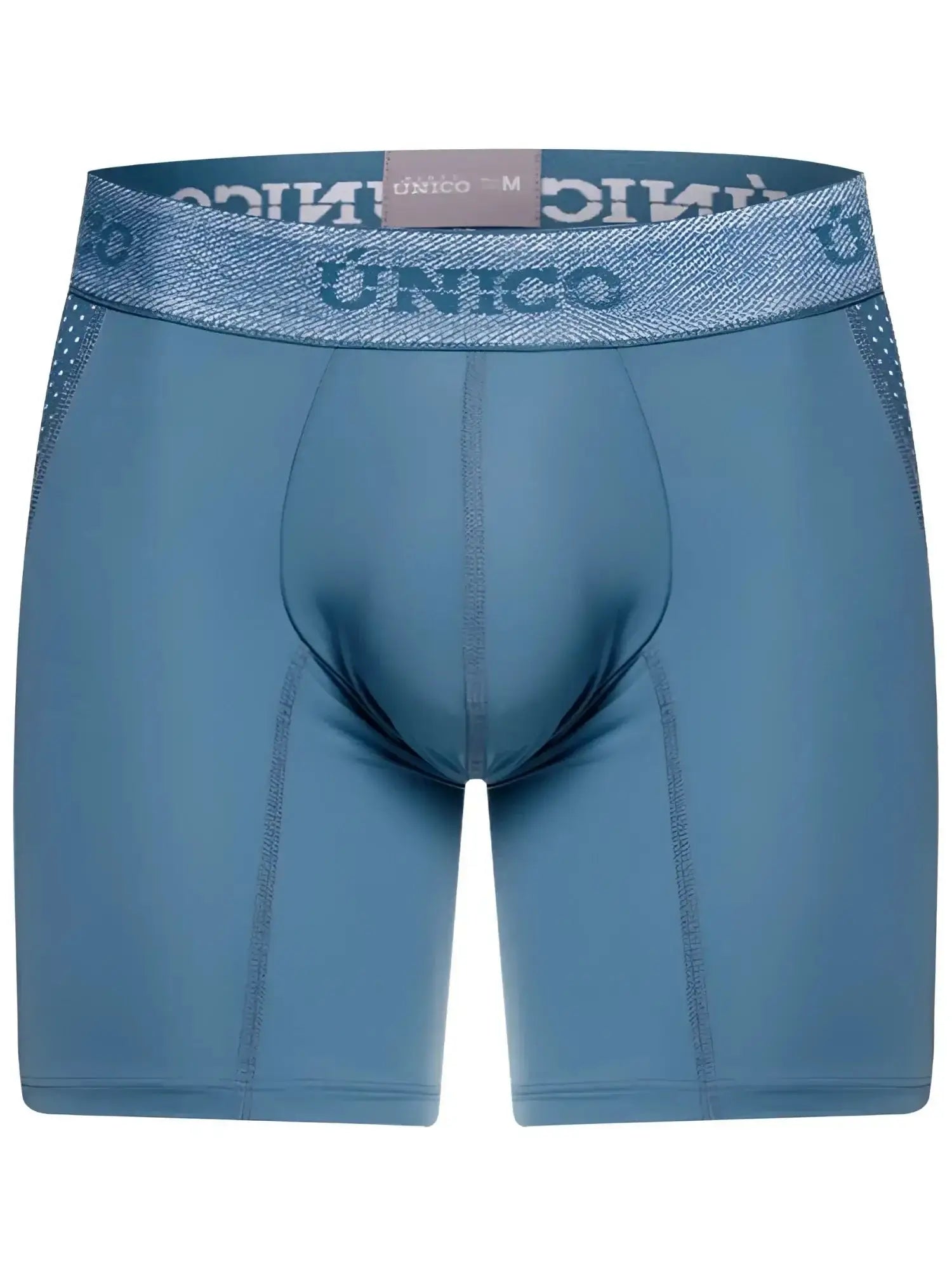 Front view of Unico Classic Boxer Briefs in blue color.