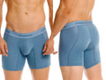 Unico 26040100227 Classic Boxer Briefs in blue, showing front and back views on a model.
