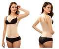 Beige vedette 100 renee under bust waist cincher with black straps and lace trim in nude plus color