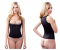Black vedette 100a rebecca under bust waist cincher with vertical zipper and lace trim waistband
