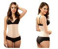 Beige and black vedette 102 valerie latex waist cincher with lace trim and adjustable straps in nude color
