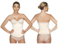 Vedette 103 renee waist cincher in cream color with structured corset design front button closure and adjustable straps