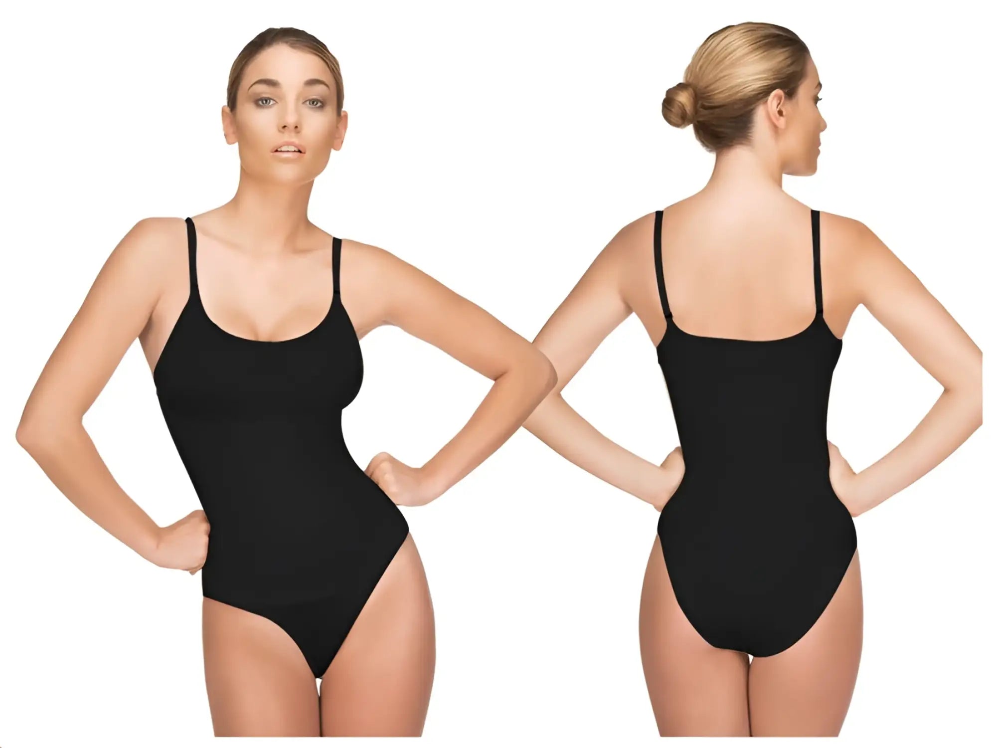 Black vedette 105 lea bodysuit one-piece swimsuit with thin spaghetti straps and a form-fitting design