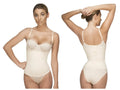 Beige seamless Vedette 107 Evonne underbust bodysuit in bikini color nude with thin straps and smooth form-fitting design