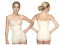 Vedette 136 megane open bust bodysuit nude color cream lace trim adjustable straps front zipper body shaper