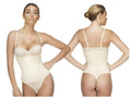 Beige vedette 211 nadine seamless body shaper with thin straps and smooth form fitting design in nude thong color