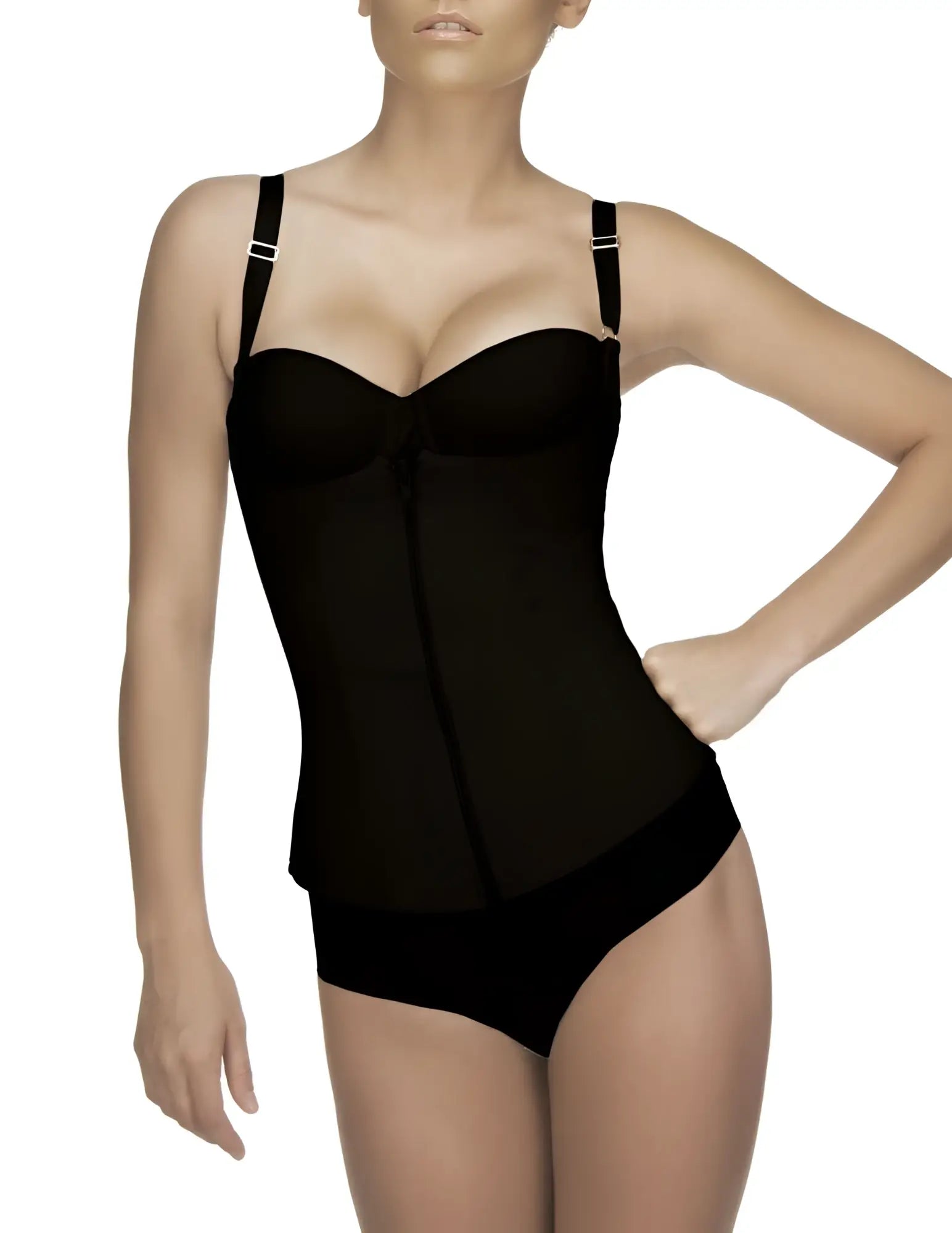 Black vedette 400 felice underbust waist cincher with underwire adjustable straps smooth form fitting design
