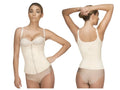 Beige Vedette 400 Felice underbust waist cincher with underwire, adjustable straps, and front zipper in nude color