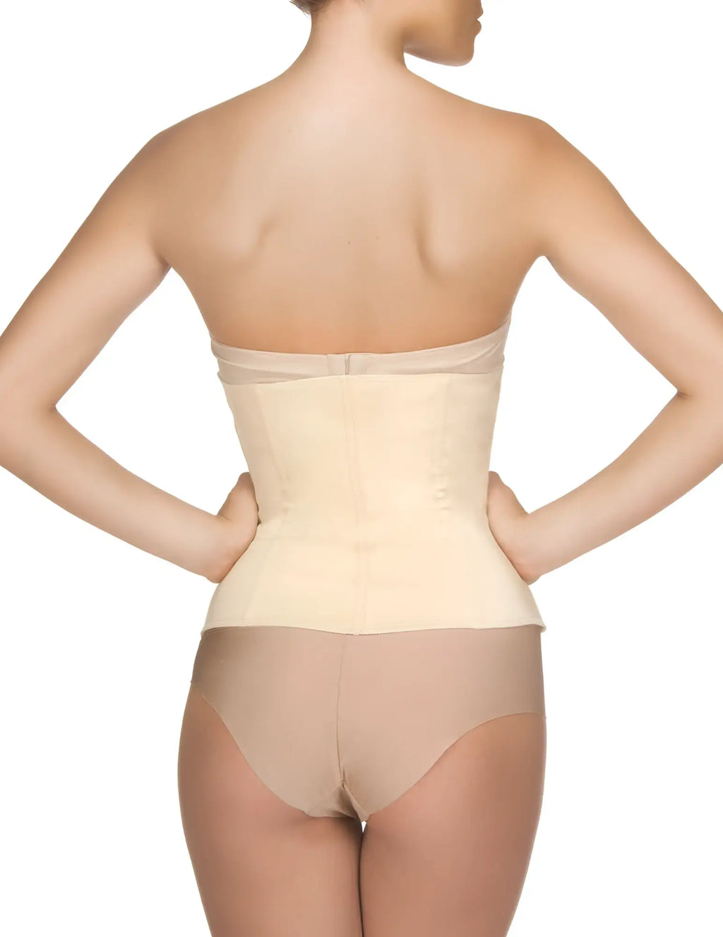 Beige nude vedette 403 gigi waist cincher with smooth seamless design and adjustable straps for shaping