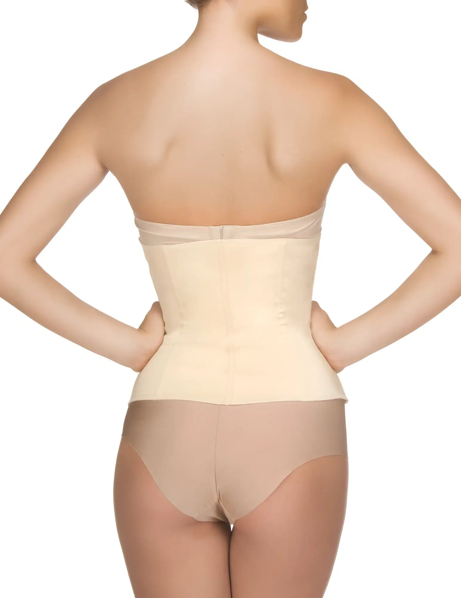 Beige nude vedette 403 gigi waist cincher with smooth seamless design and adjustable straps for shaping
