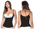 Black and white vedette 5087 firm control tank-top shapewear bodysuit with thin straps and built-in bra cups