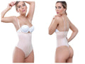 White underwire bra with adjustable straps and seamless bodice from vedette 906 julie strapless thong shapewear in nude