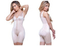 A nude-colored Vedette 944 Celeste seamless body-shaping bodysuit with front zipper and compression design