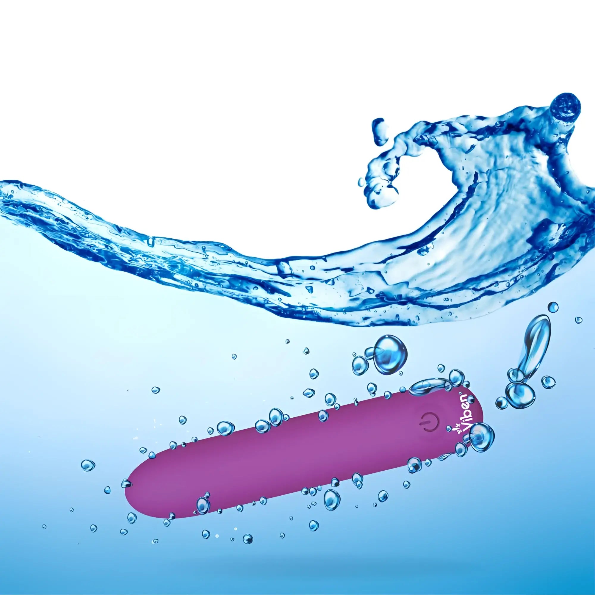 A sleek magenta viben bombshell 5 speed 9.5cm USB mighty bullet berry personal vibrator with glossy finish and power button