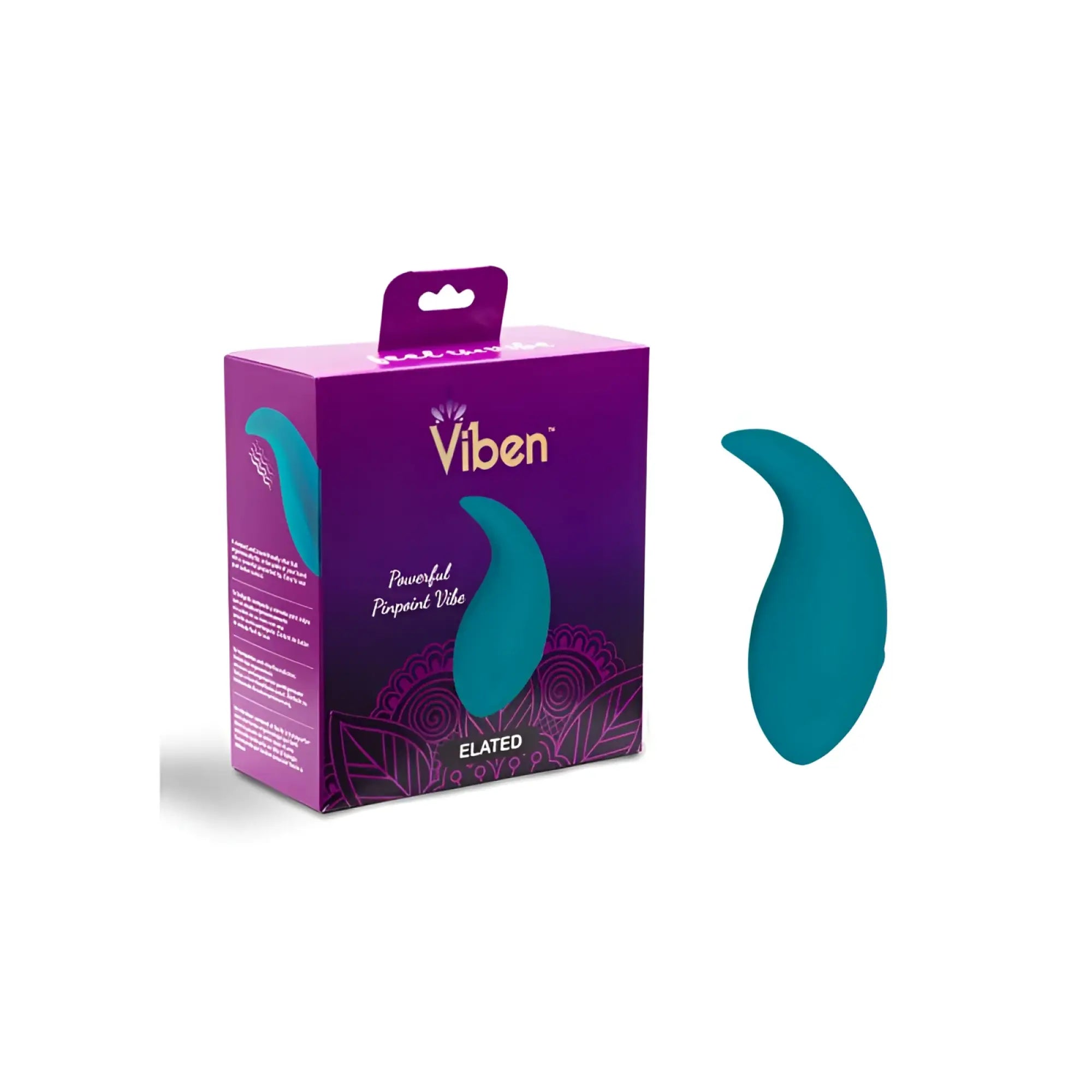Teal silicone viben elated pinpoint rechargeable vibe wand designed for powerful targeted stimulation