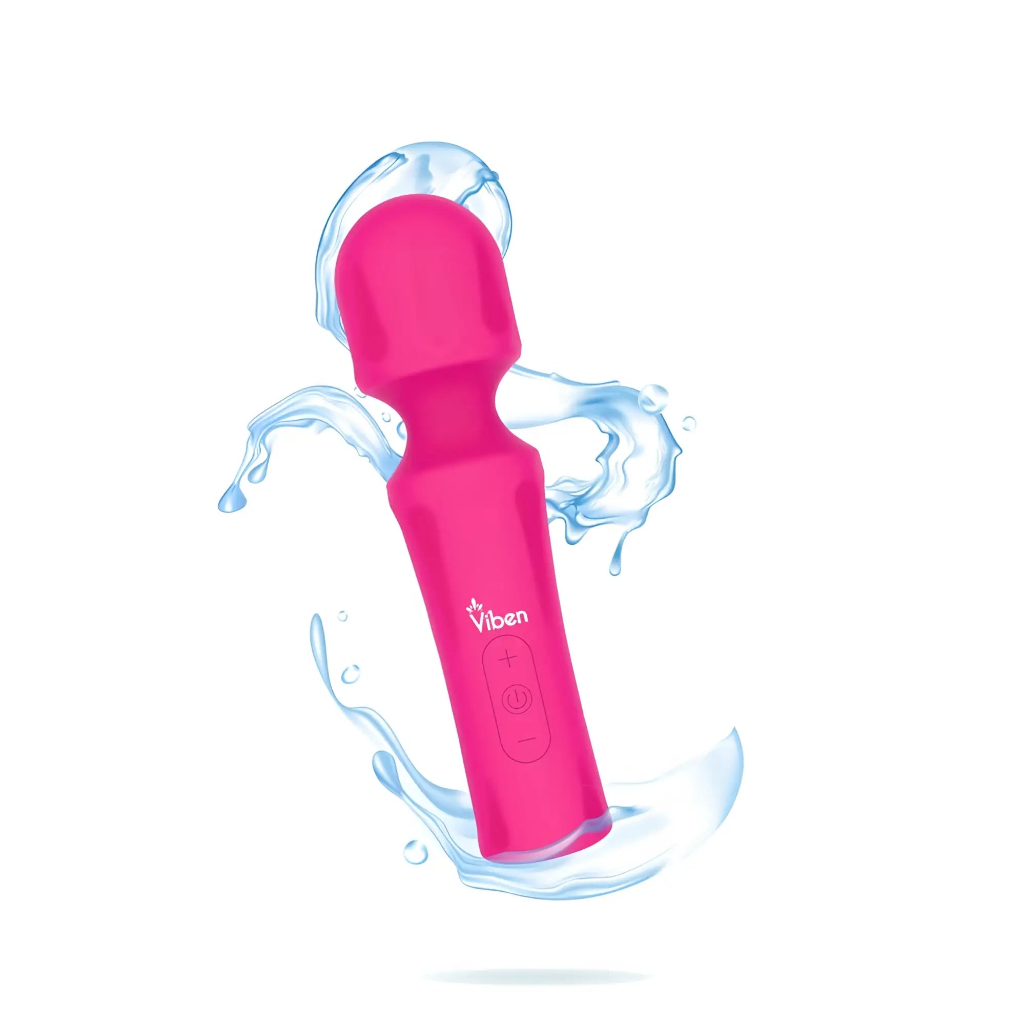 Viben mighty muse massager pink silicone wand vibrator with water splash effect for powerful personal use