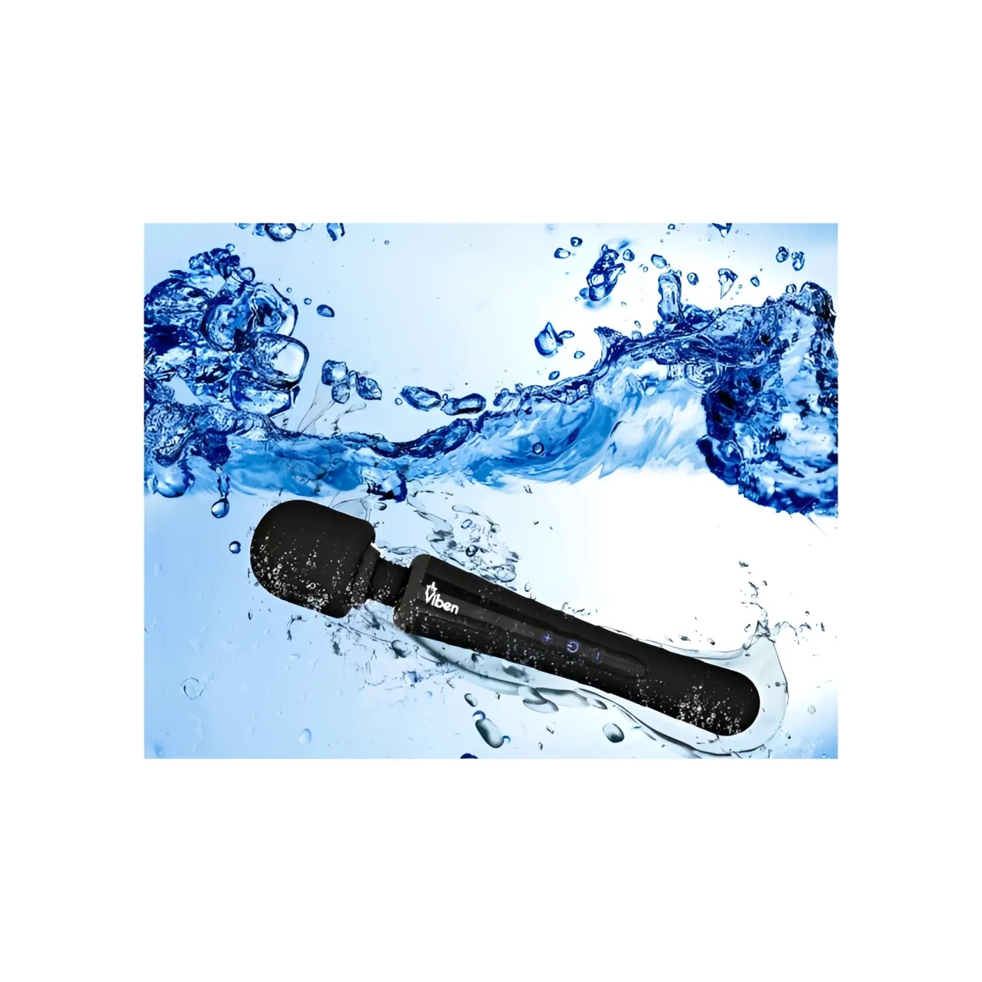 Black Viben Obsession rechargeable waterproof wand massager with sleek ergonomic design and textured grip