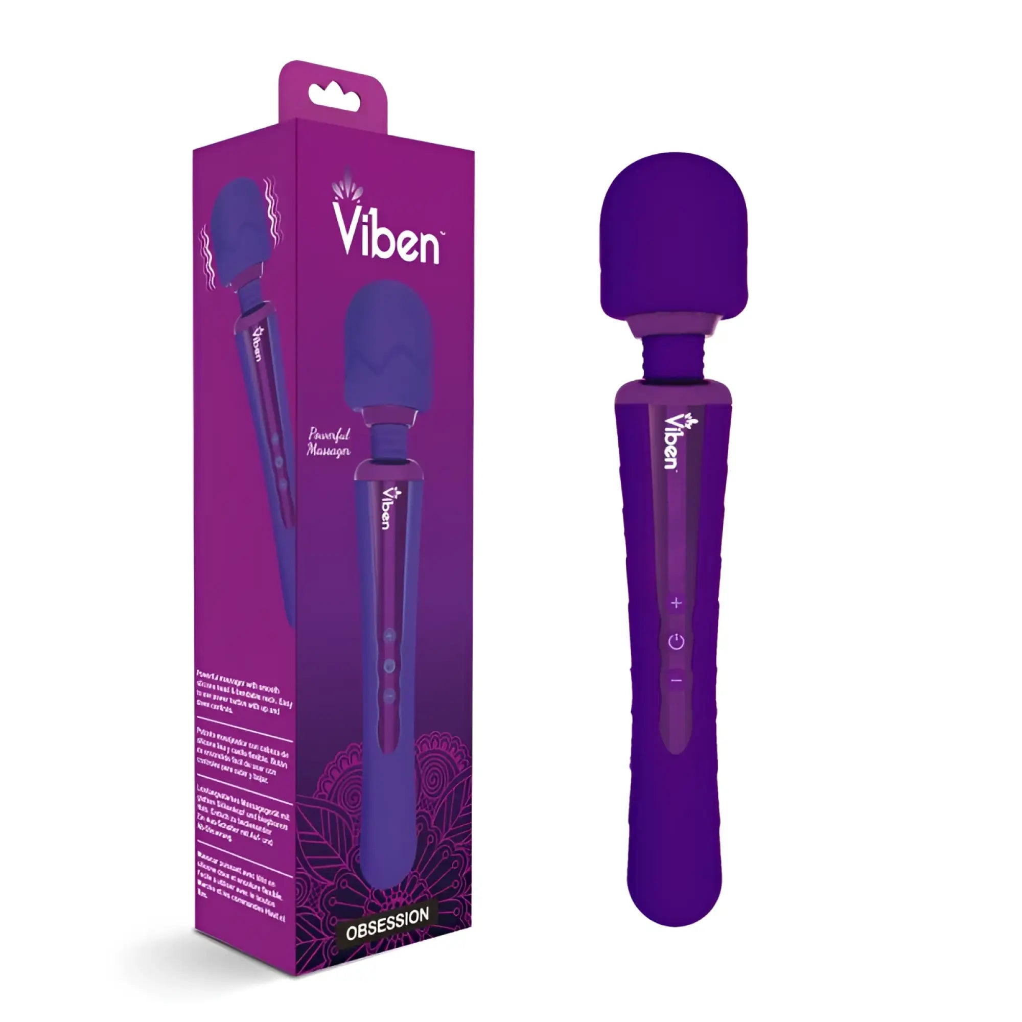 Purple viben obsession rechargeable wand massager with smooth ergonomic design and matte finish for personal use