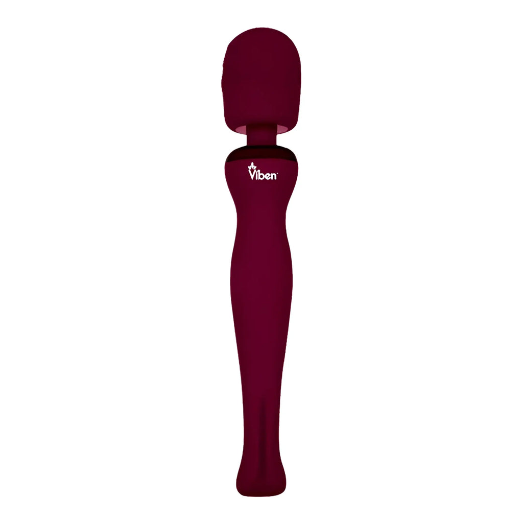 Maroon viben sultry rechargeable wand massager with smooth ergonomic design for targeted muscle relief