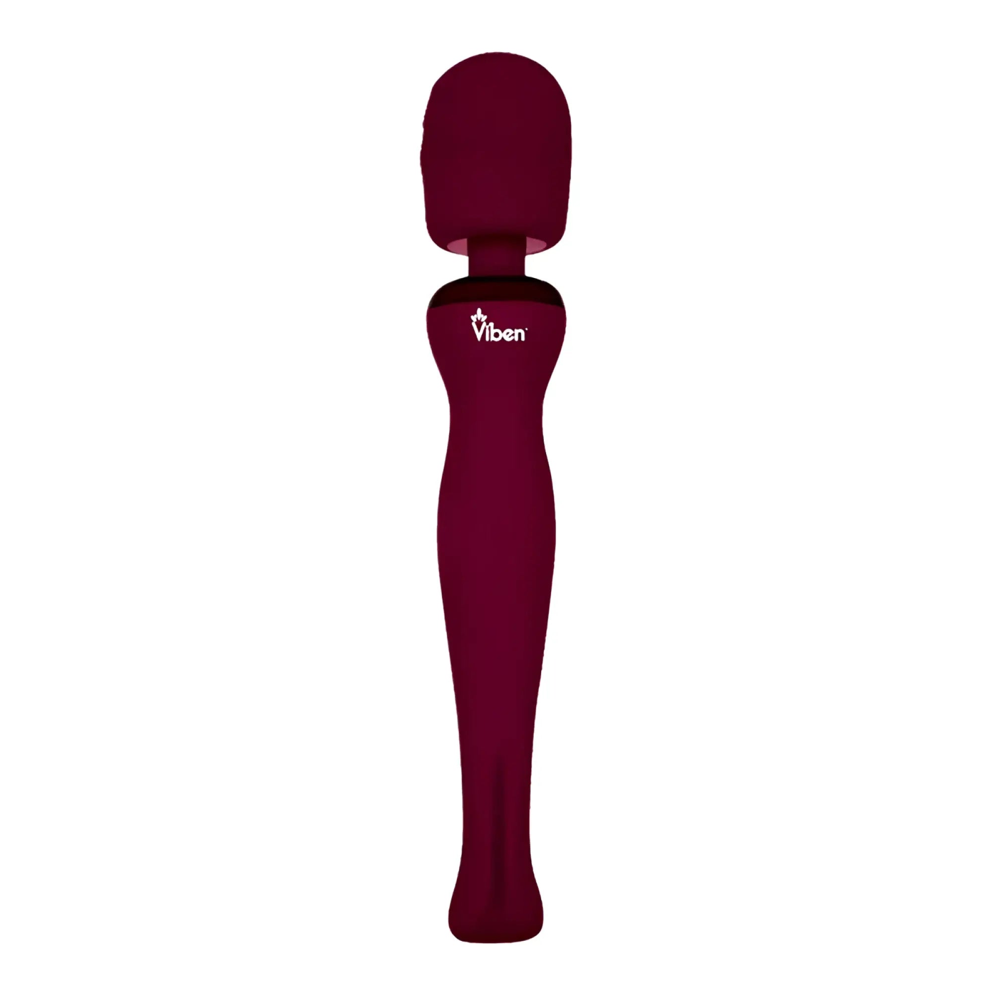 Maroon viben sultry rechargeable wand massager with smooth ergonomic design for targeted muscle relief