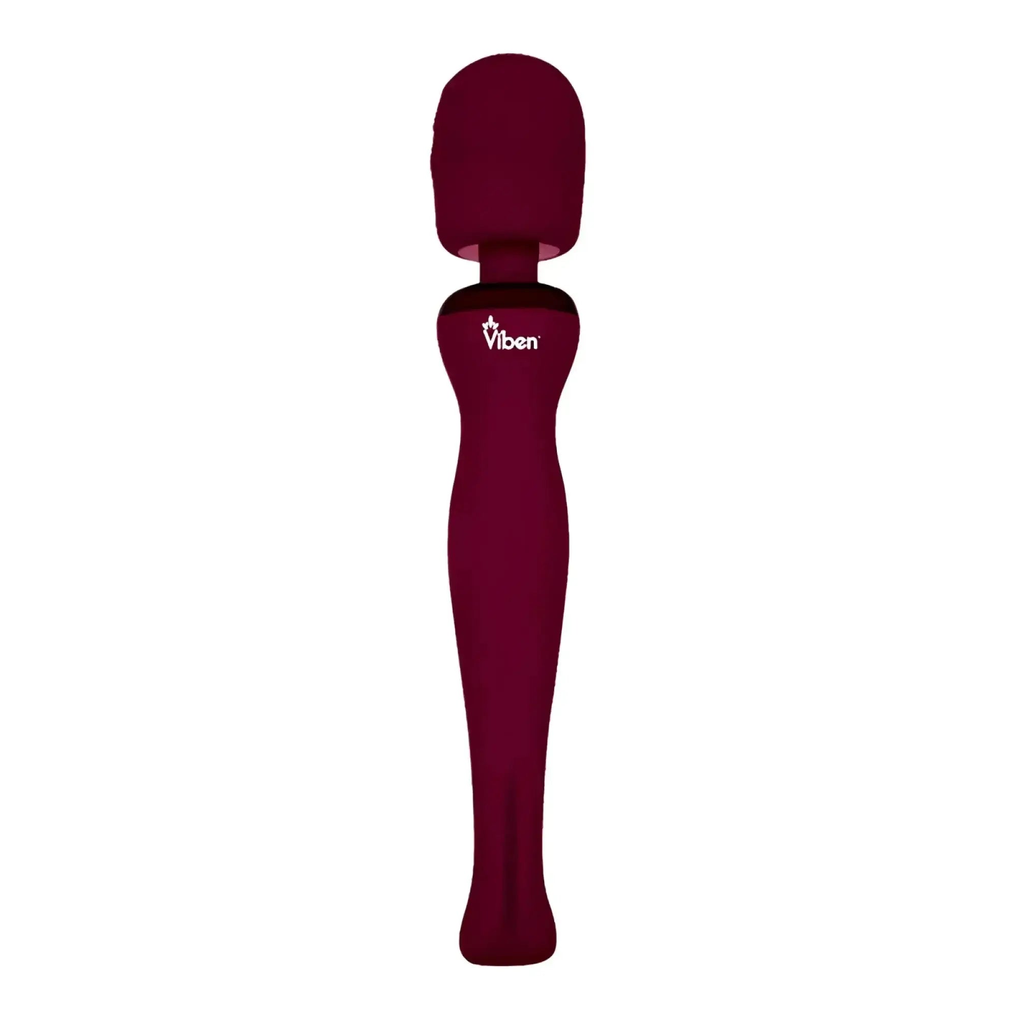 Maroon viben sultry rechargeable wand massager with smooth ergonomic design for targeted muscle relief