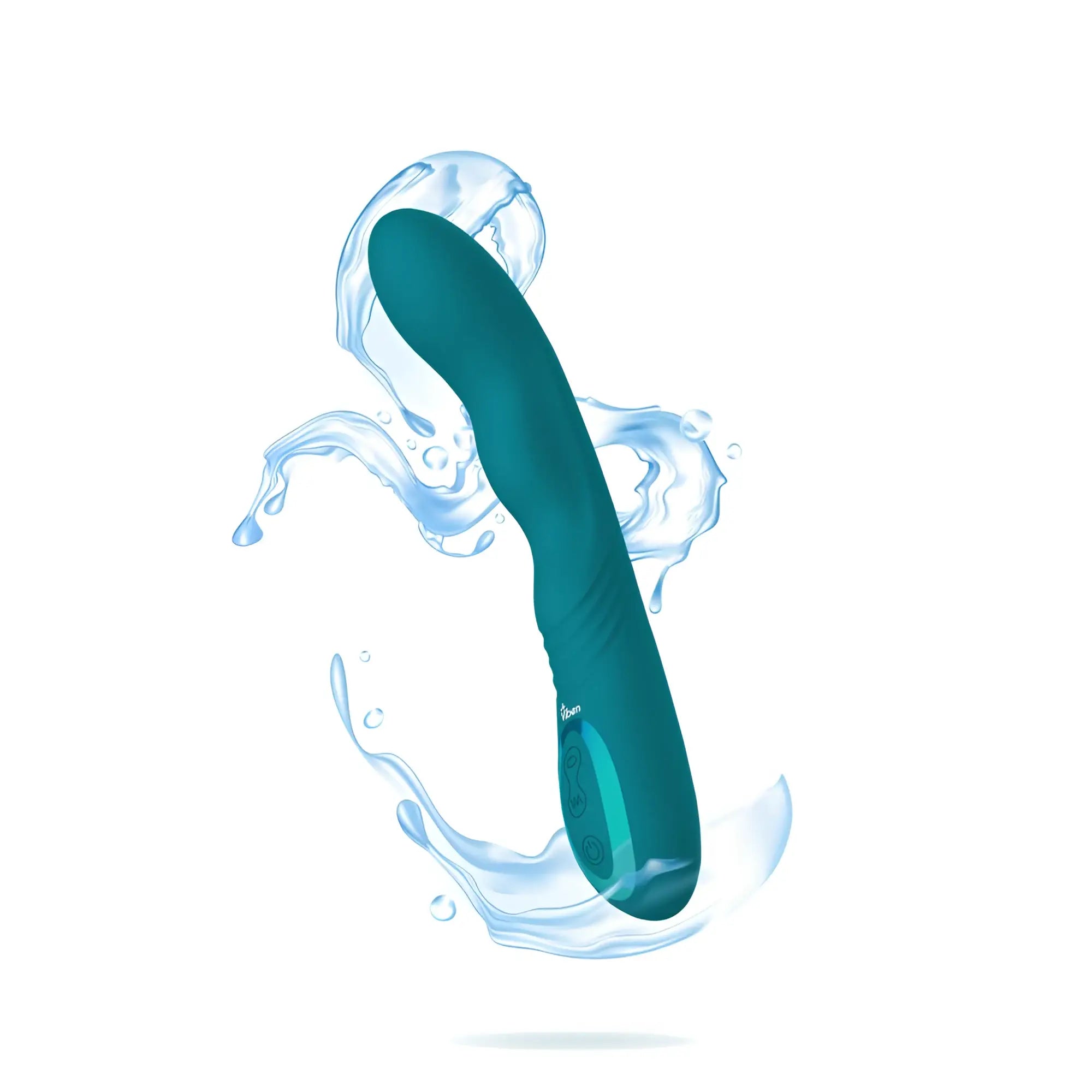 Teal-colored viben swagger ocean adult toy with sleek curved design smooth silicone finish and subtle textured grip
