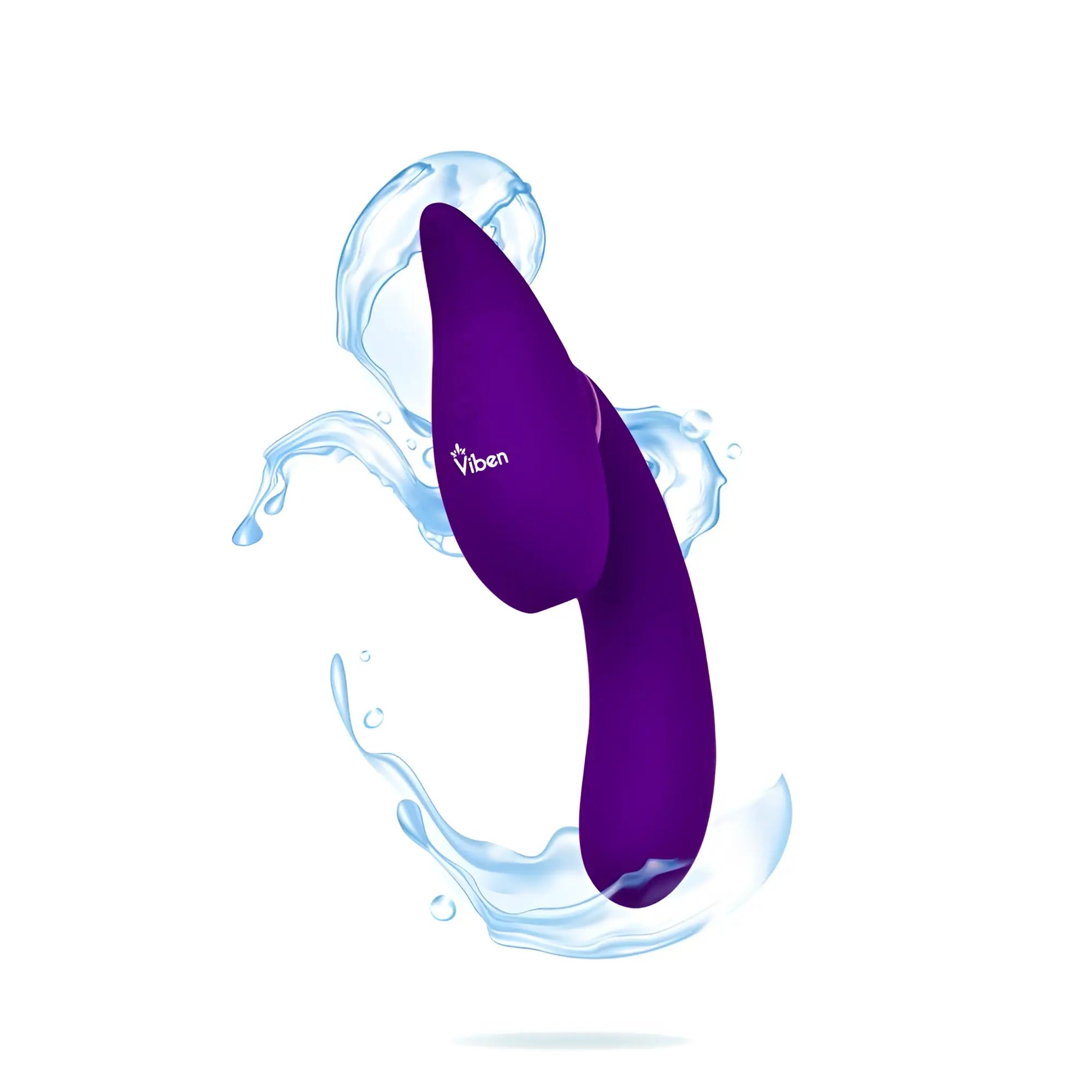 Purple viben waterproof vibrator with sleek smooth surface ergonomic design 21 mode swivel suction head triple motor