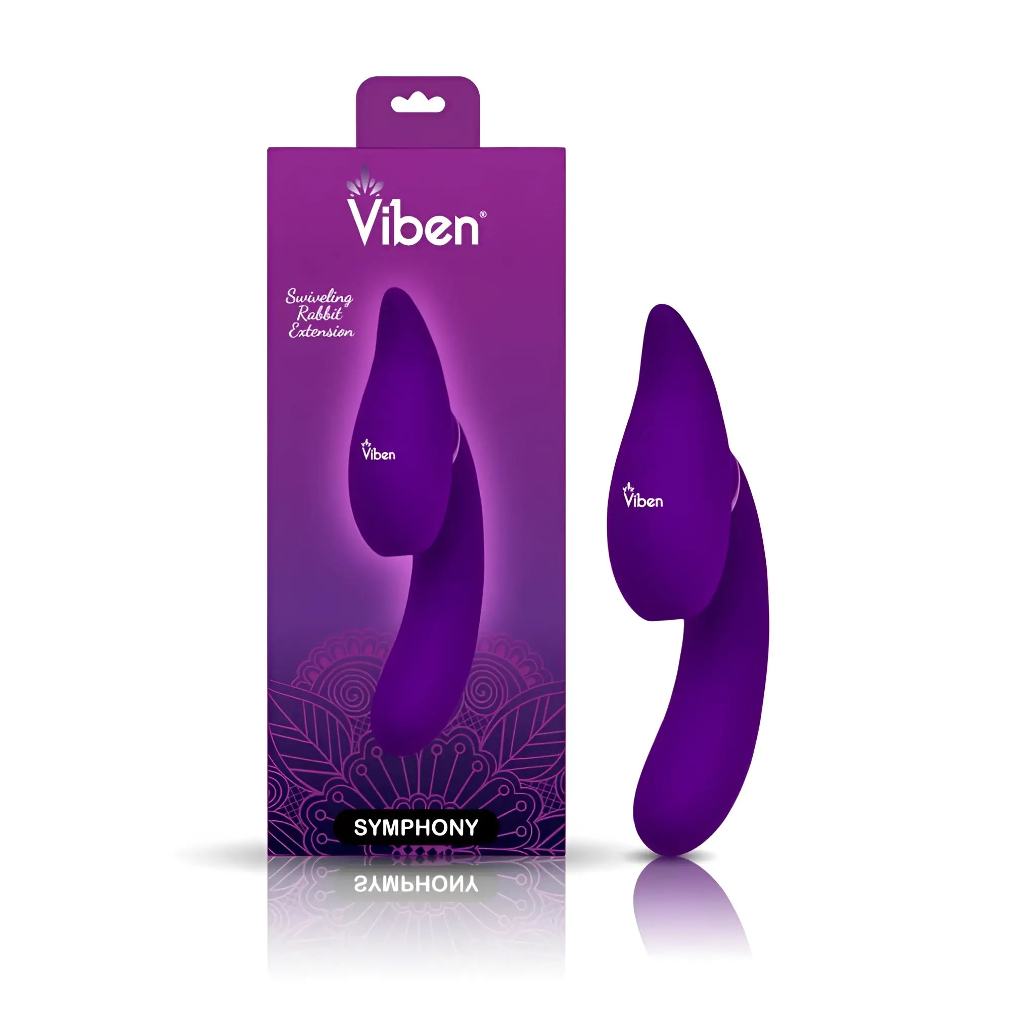 Viben symphony 21 mode swivel suction head triple motor vibrator with purple silicone swiveling rabbit extension