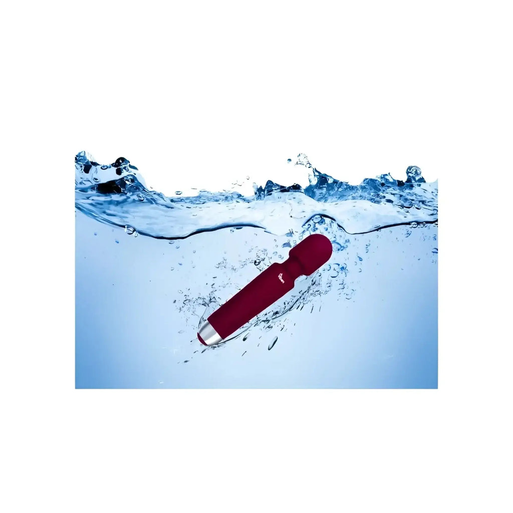 Viben tempest rechargeable wand massager ruby in red and silver with sleek ergonomic design and powerful vibrations