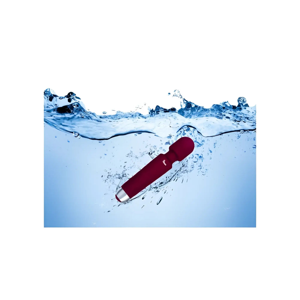 Viben tempest rechargeable wand massager ruby in red and silver with sleek ergonomic design and powerful vibrations