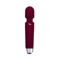 Viben tempest rechargeable wand massager ruby with sleek maroon silicone grip and metallic silver tip
