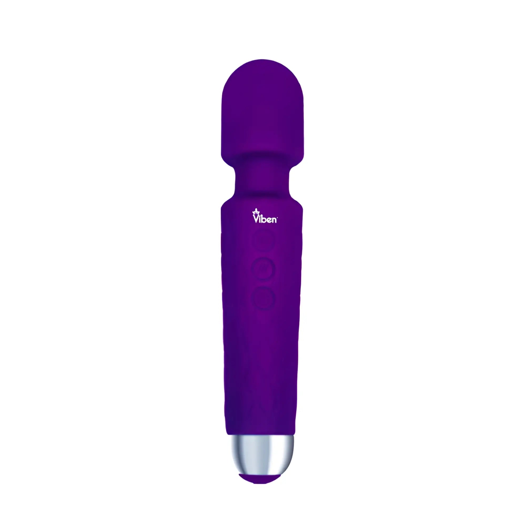 Viben Tempest travel wand massager violet in purple with smooth matte finish and silver metallic tip for portable use
