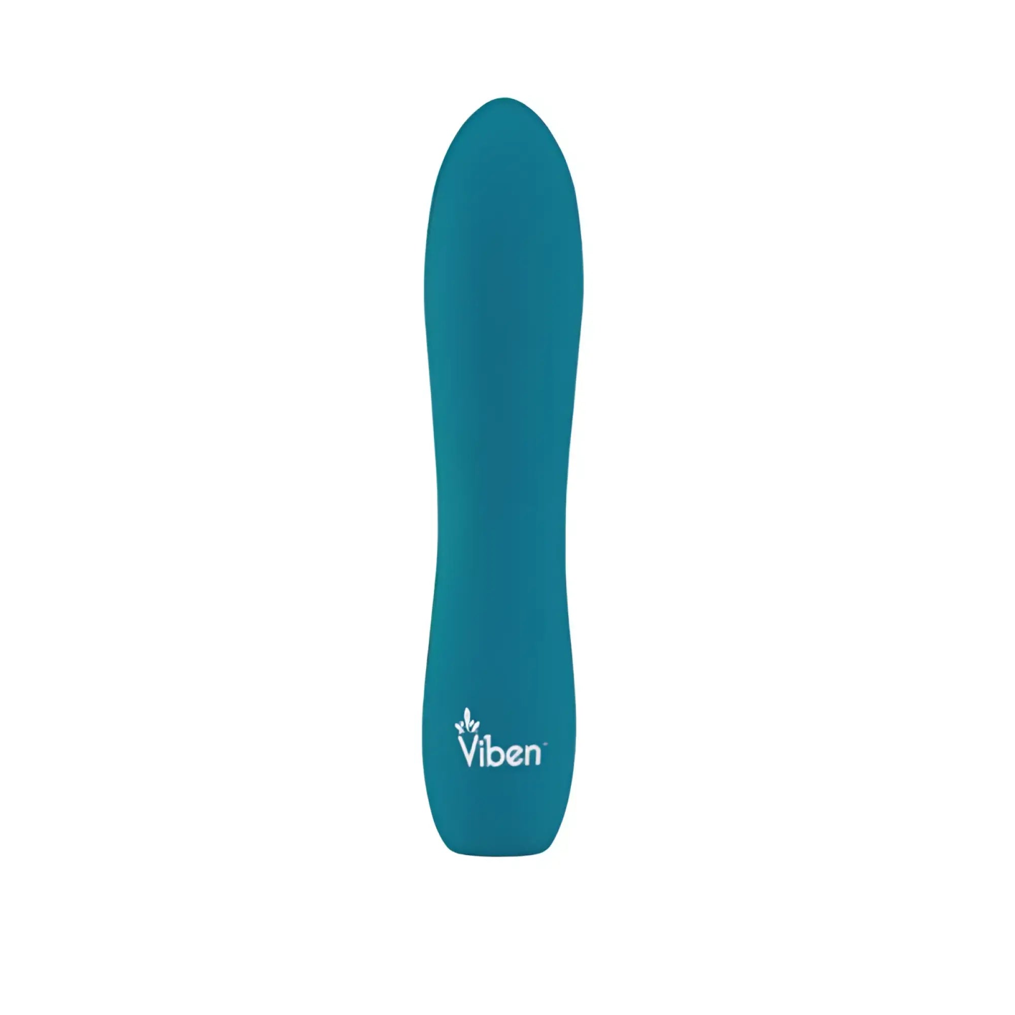 Teal viben vivacious rumble motor rechargeable bullet with sleek curved design and smooth silicone finish