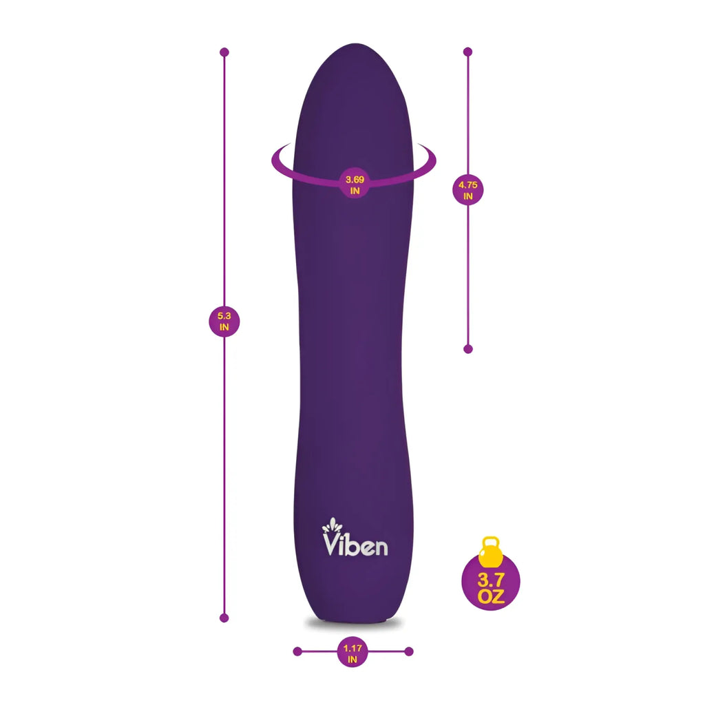 Purple viben vivacious rumble motor rechargeable bullet with smooth rounded design and sleek violet surface