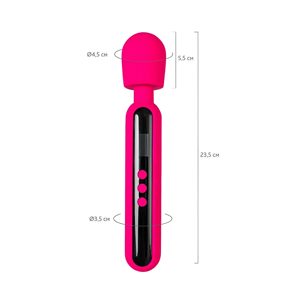 EroTEQ eroTeq wand massager in vibrant pink silicone with black control panel and three circular buttons