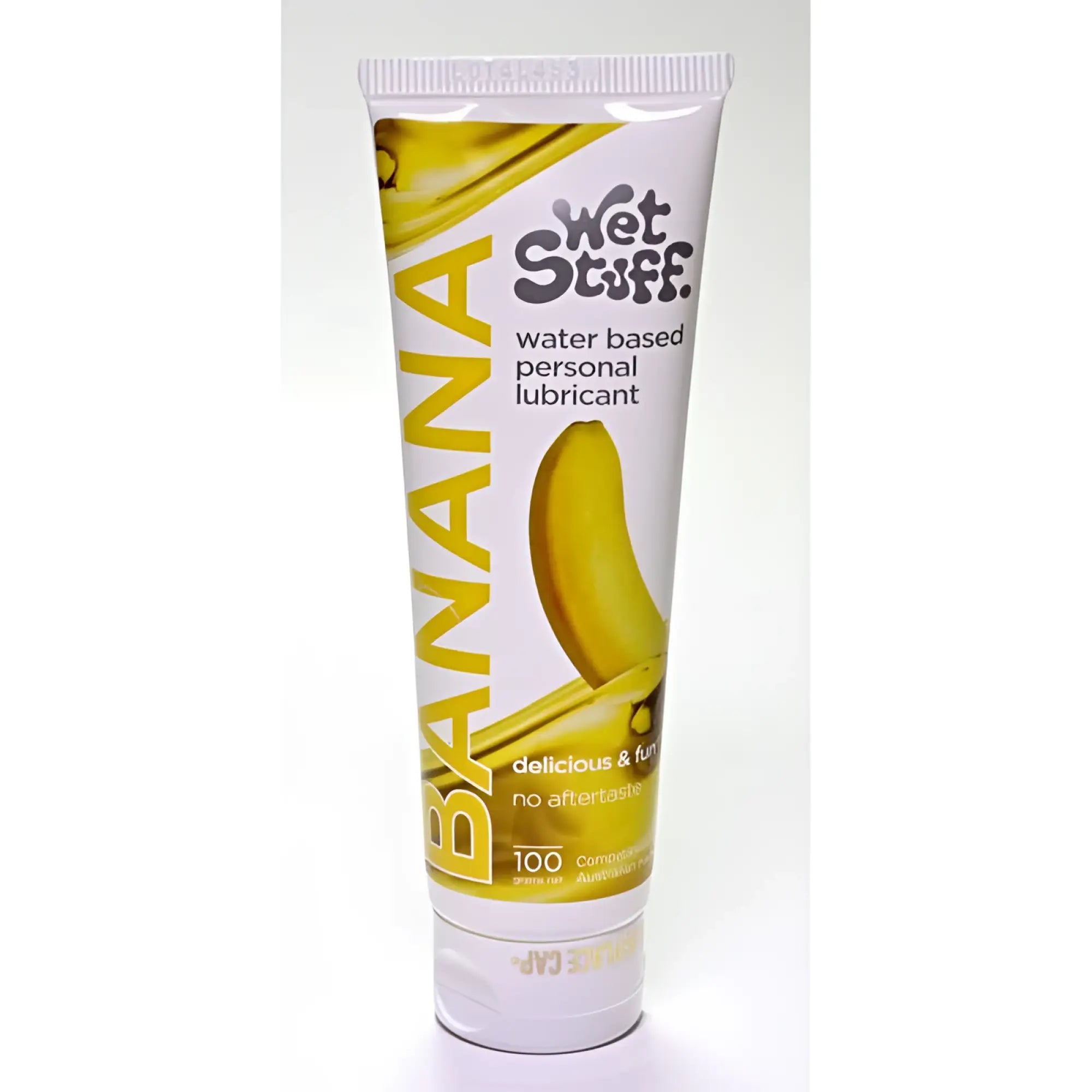 Wet stuff banana tube 100g yellow and white water-based personal lubricant for smooth intimate use