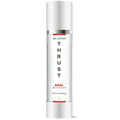 A sleek transparent bottle of wet stuff gel works thrust silicone anal lubricant with silver cap and red accents