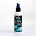 A white spray bottle with a black nozzle and blue cap labeled wet stuff gloss silicone bodyglide for smooth skin lubrication
