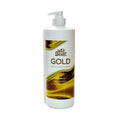 White plastic pump bottle of wet stuff gold featuring swirling gold and brown liquid design 1kg size