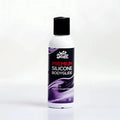 A white bottle with black cap and purple label of Wet Stuff premium silicone bodyglide disc top 50g