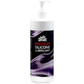 White pump bottle of Wet Stuff premium silicone lubricant with black and purple label for bodyglide use 990g